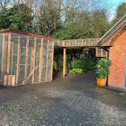Three Sided & Freestanding enclosure connected by elevated tunnel Three Sided & Freestanding enclosure connected by elevated tunnel